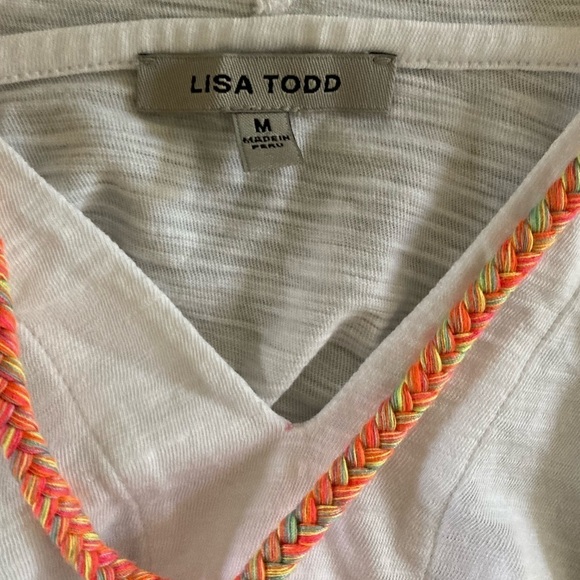 Lisa Todd Joy Ride Hoodie white Neon braided Hoodie String - Picture 7 of 11